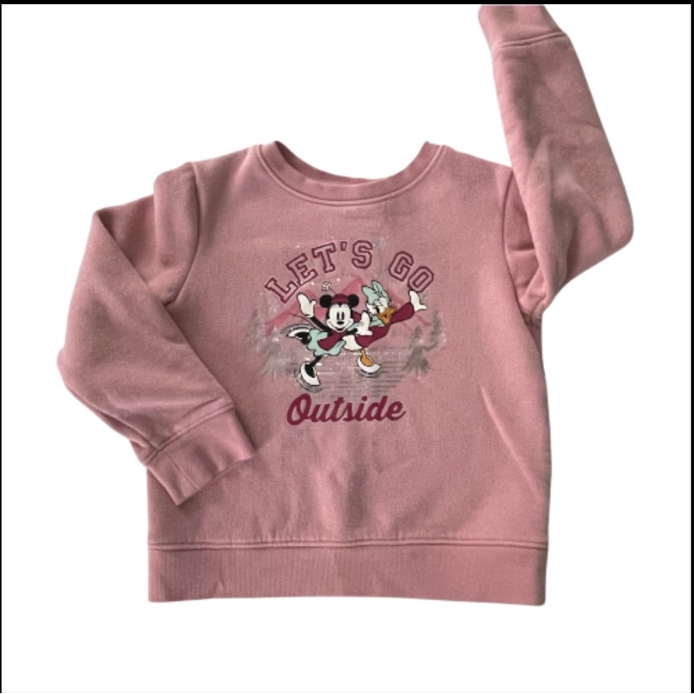 Disney Toddler Girl Pink Graphic Minnie and Daisy Sweatshirt